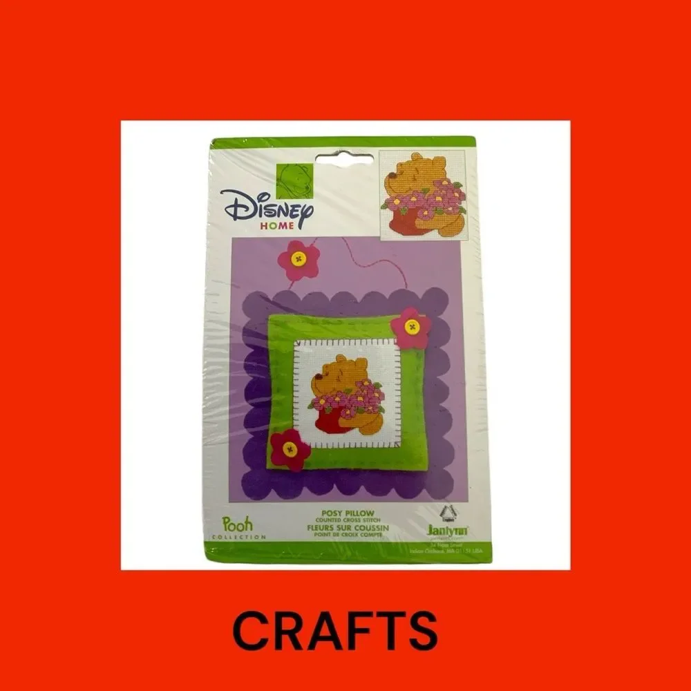 Disney Winnie the Pooh Posy Pillow Counted Cross Stitch